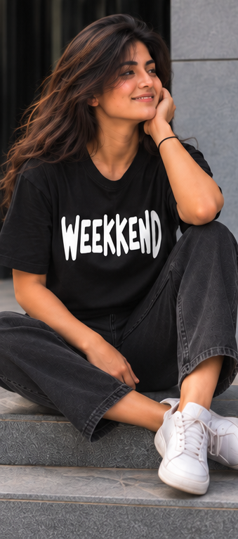 Weekend black oversized t-shirt WOMEN