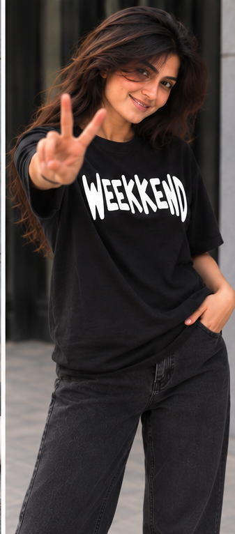Weekend black oversized t-shirt WOMEN